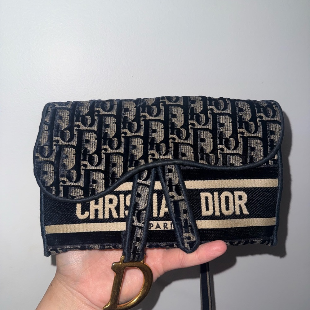 Christian Dior Navy and Cream Monogram belt bag 100% Authentic
